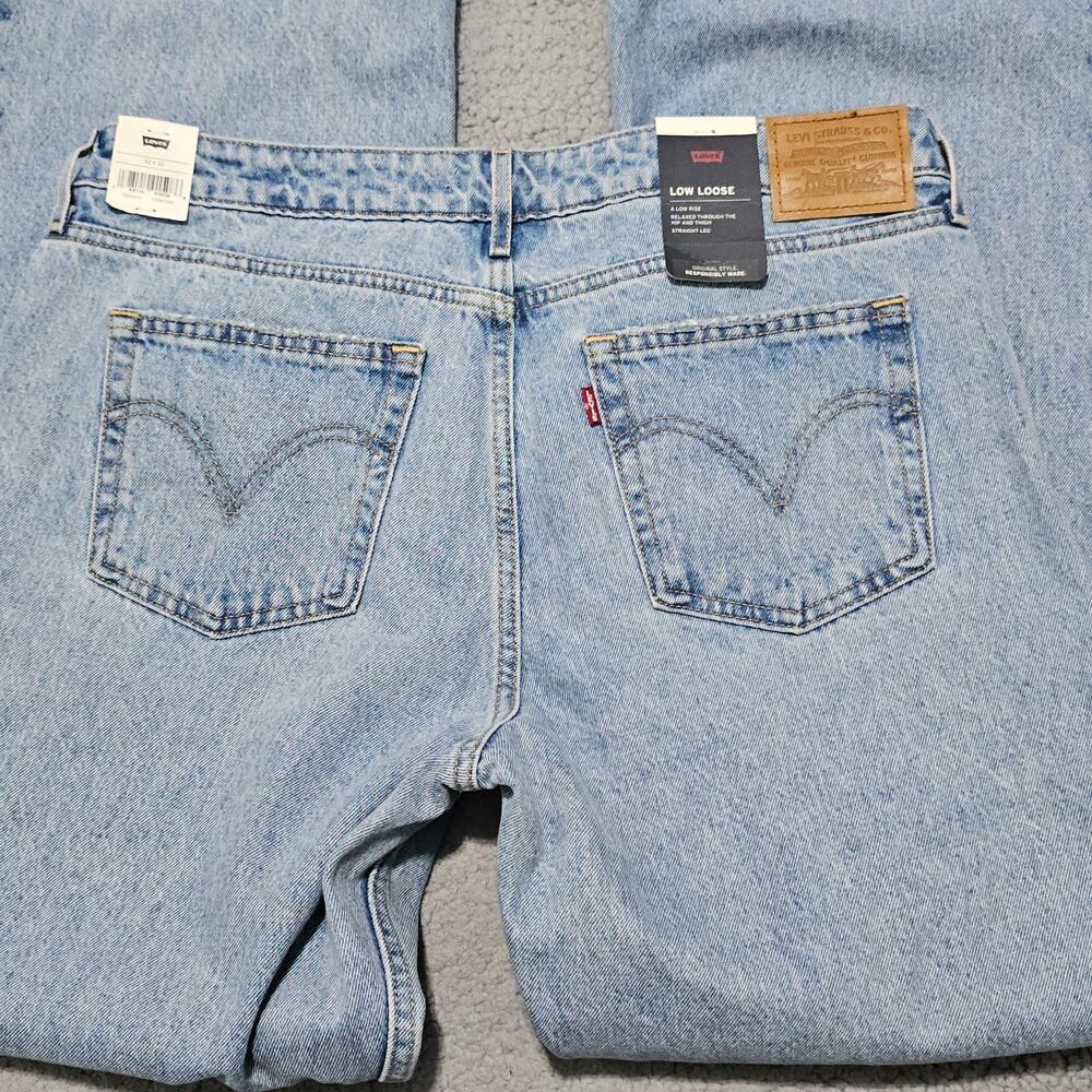 Levi's Premium Low Loose Jeans Women's Sz 32x32 Distressed Straight Leg Cotton